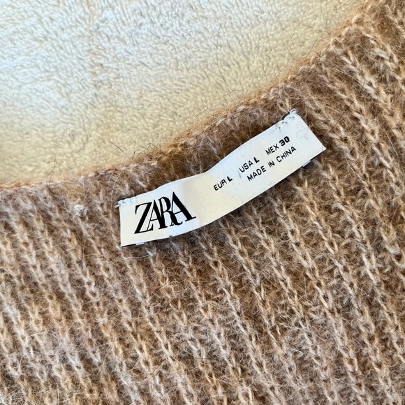 ZARA Brown Mohair Knit Sweater Top - Picture 6 of 7